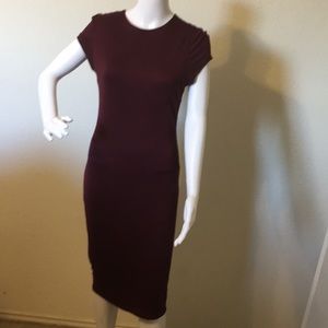 Knee length purple straight dress
